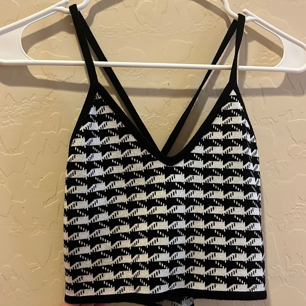 Black & White Crop Top. Size Small, Like New